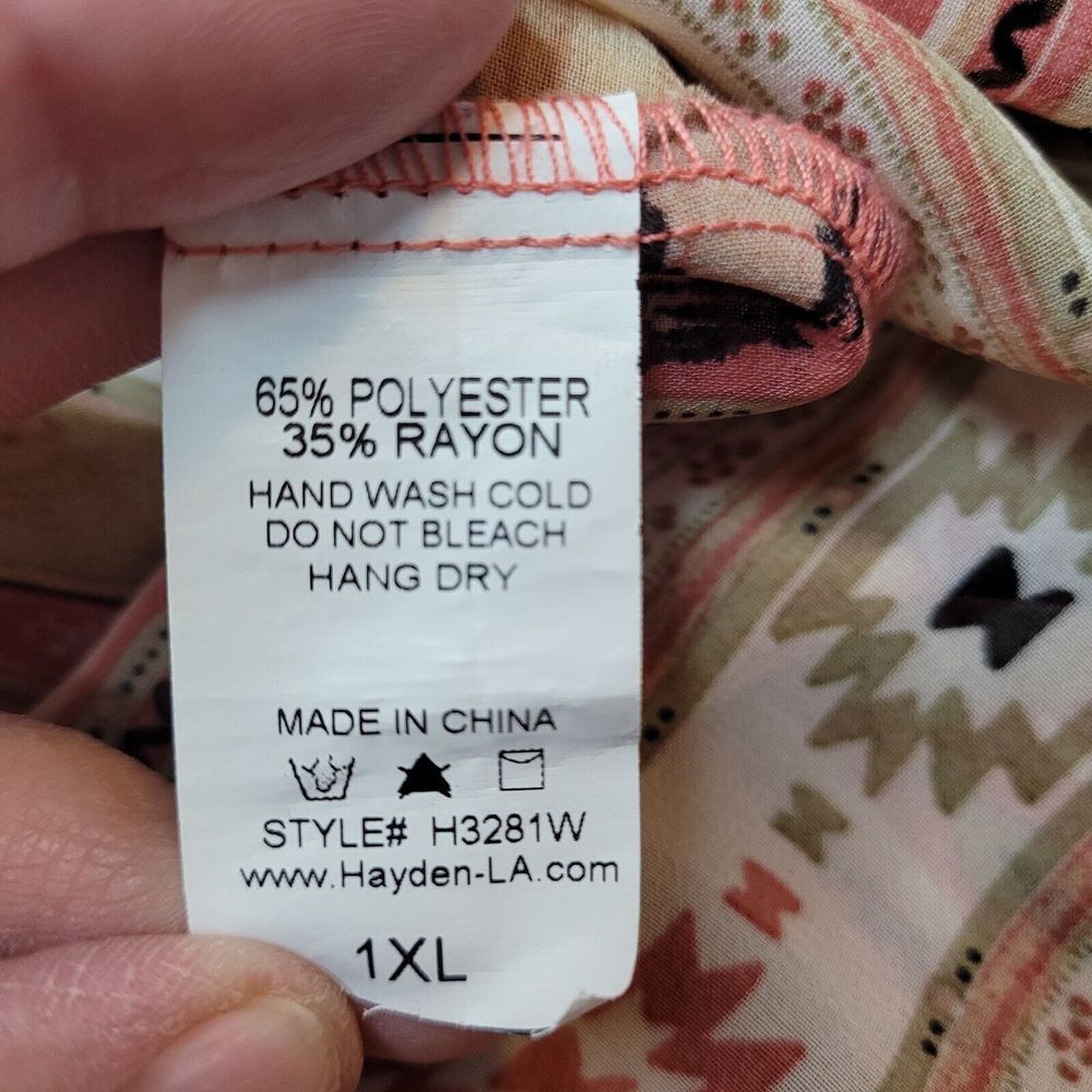 Hayden Los Angeles Blouse Womens 1XL Multicolor Excellent Southwestern Boho Top - Picture 5 of 5